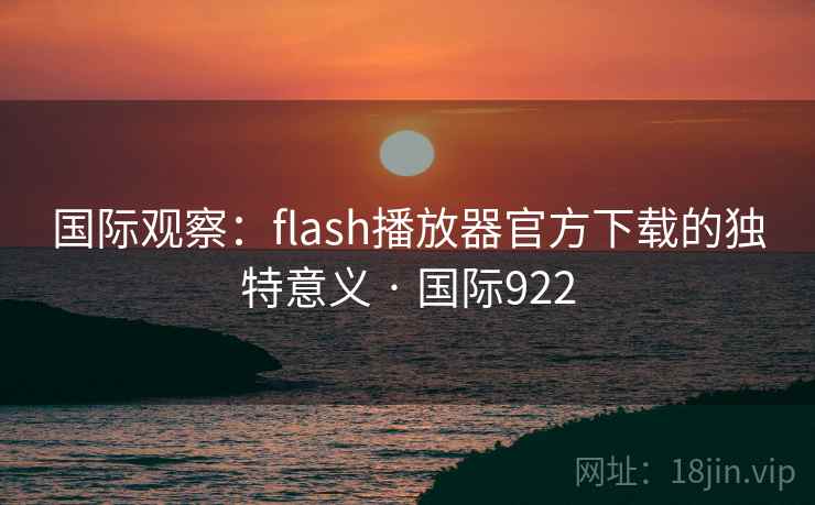 国际观察：flash播放器官方下载的独特意义 · 国际922  第2张